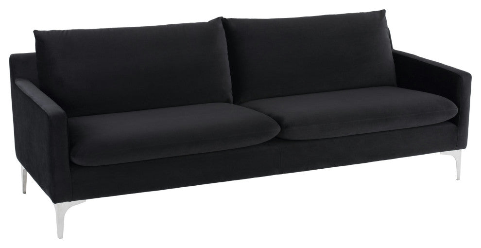 Anders Black Fabric Triple Seat Sofa, HGSC582