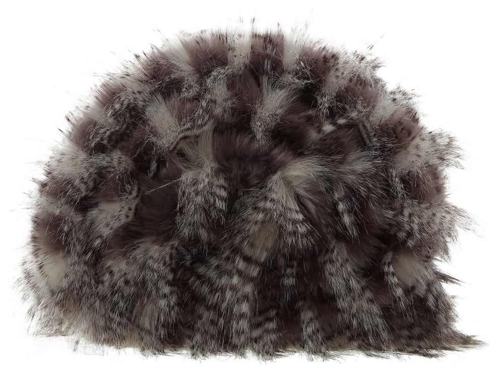 Rashidi Faux Feather Fur Throw 50"x60", Dark Grey