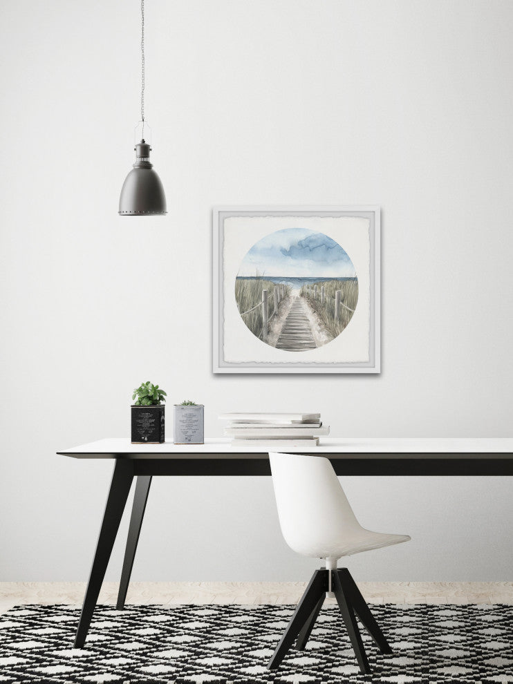 "Going to the Beach" Framed Painting Print, 32x32