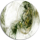 Colored Smoke Green, Abstract Digital Art Disc Metal Artwork, 38"