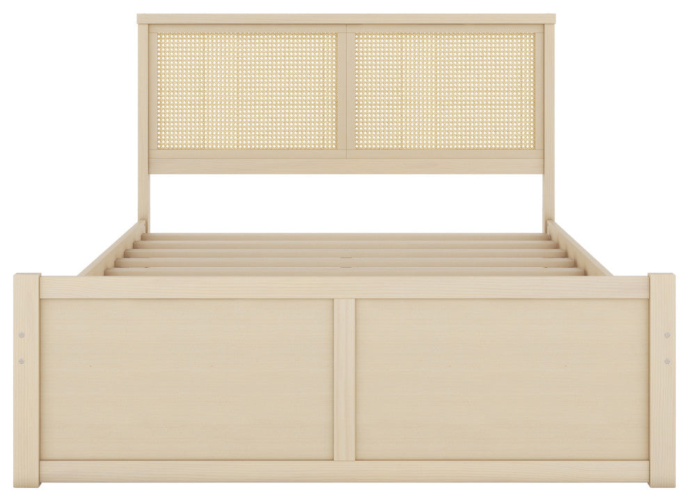 Gewnee Queen Size Wood Storage Platform Bed with 4 Drawers