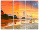 "Boat at Sunset Panorama" Photo Metal Wall Art, 3 Panels, 36"x28"