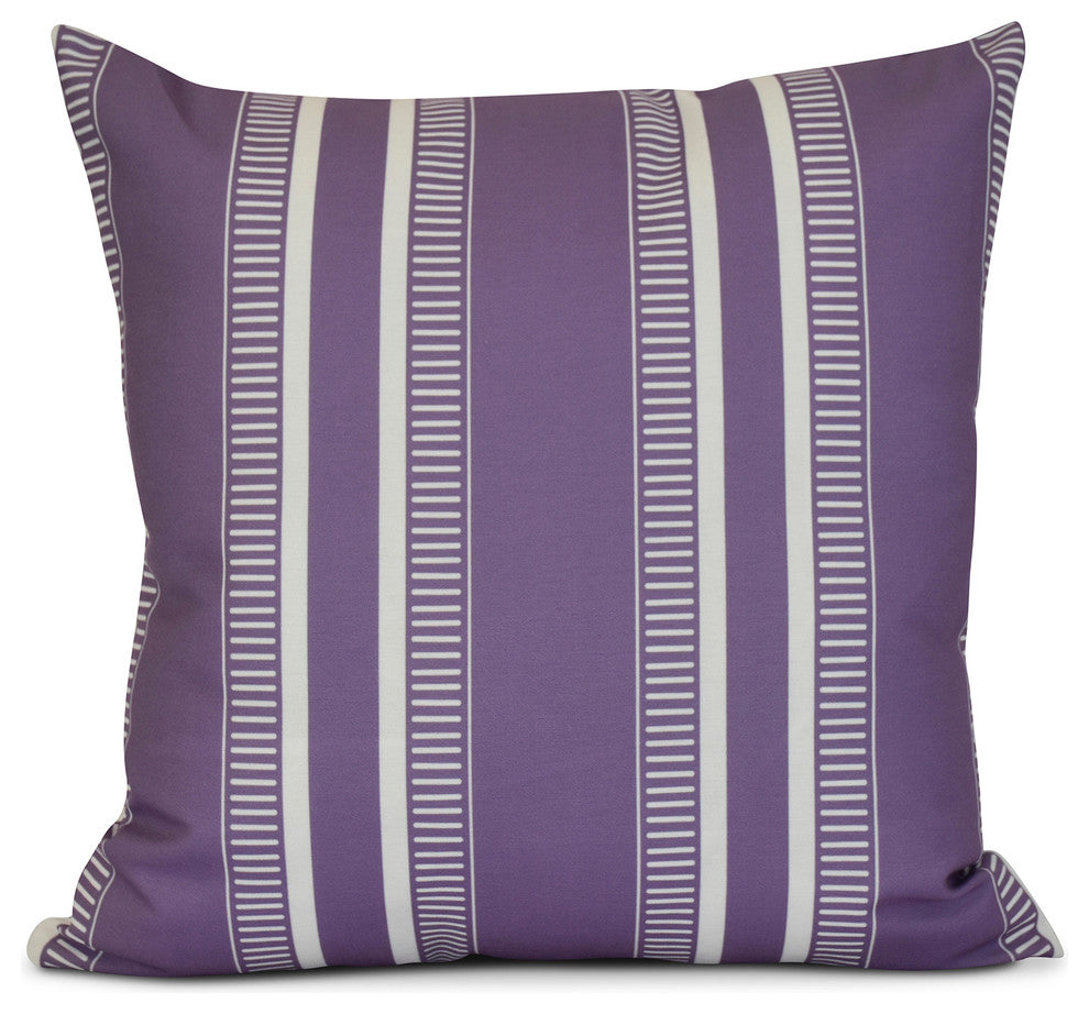 Purple Dashing Stripe, Stripe Print Pillow, 16"x16"