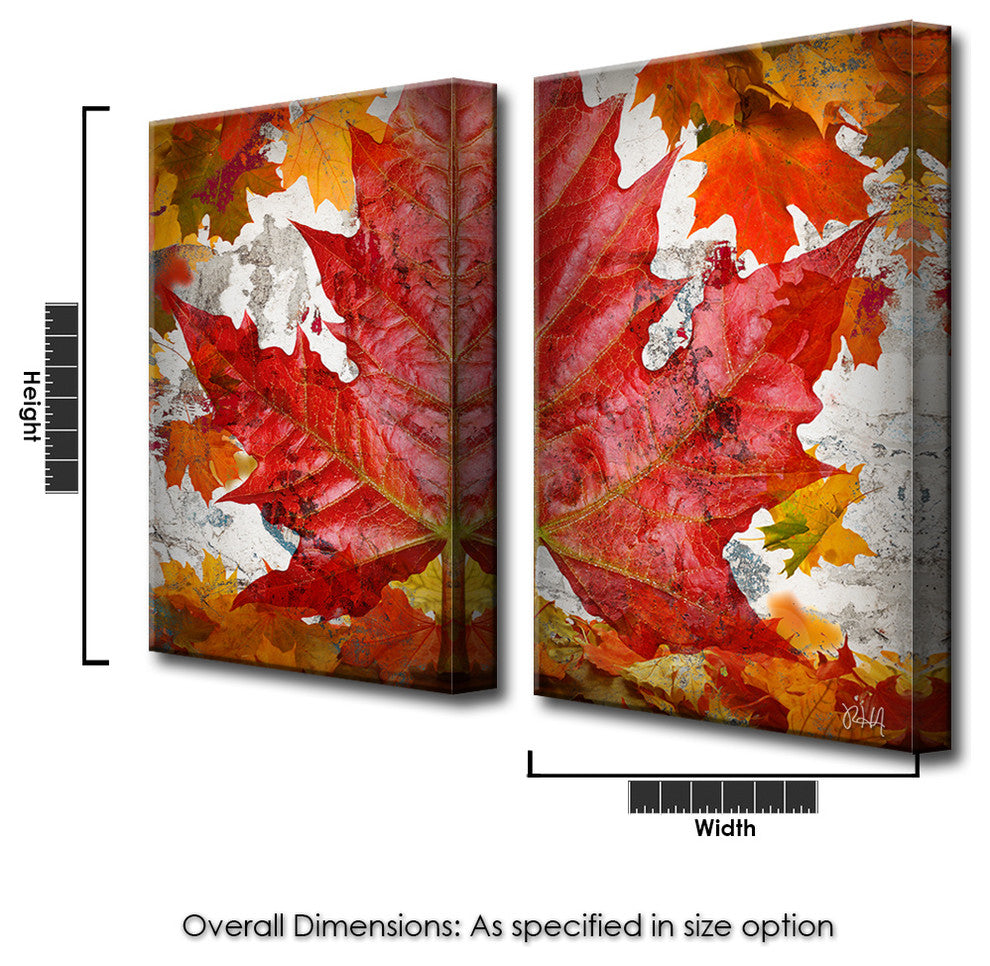 Fall Ink XXII, Canvas Wall Art 2-Piece Canvas Art Set, 20"