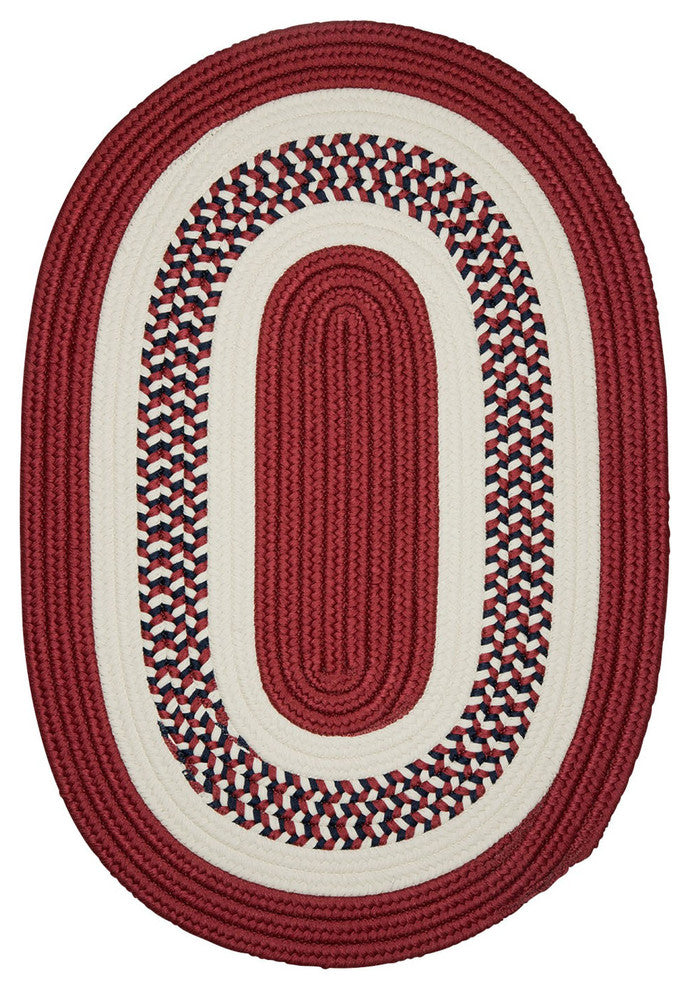 Flowers Bay FB70 Patriot Red Indoor/Outdoor Area Rug, Round 10'x10'