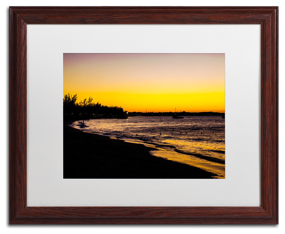 "Deluxe Sunset" Framed Art by Yale Gurney, Wood, White, 20"x16"