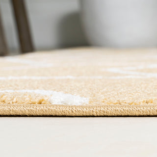 Tumbling Blocks Modern Geometric Gold/White 8'x10' Area Rug