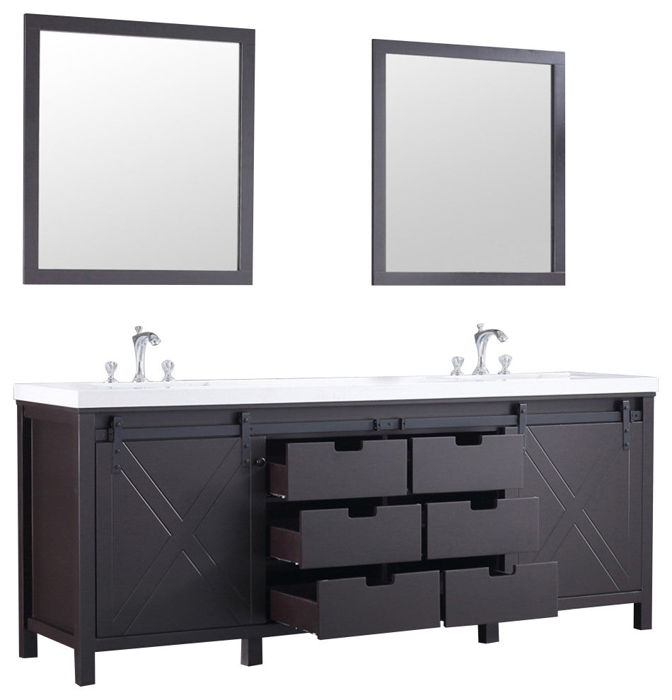 Marsyas Transitional Brown 84" Double Vanity Set