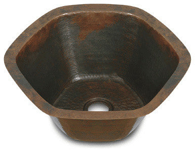 16" Hexagon Copper Sink For Bar Or Prep Use