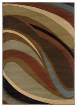 Oriental Weavers Hudson Collection Brown Abstract Indoor Area Rug 3'10"X5'5"