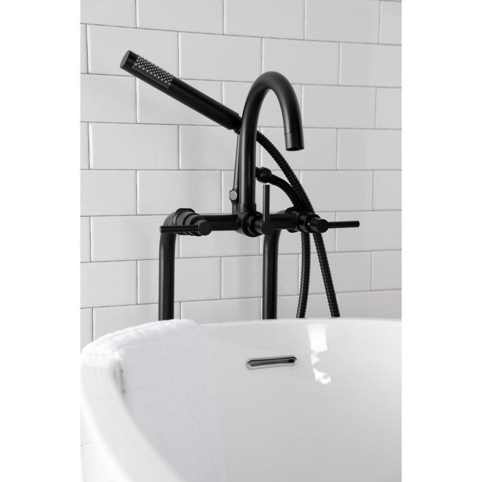 CCK8100DL Freestanding Tub Faucet With Supply Line, Stop Valve, Matte Black