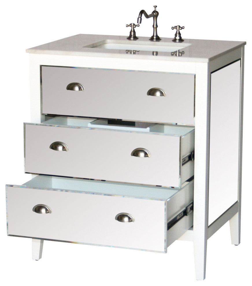 30-Inch Contemporary Style Single Sink Bathroom Vanity Model 2610-W
