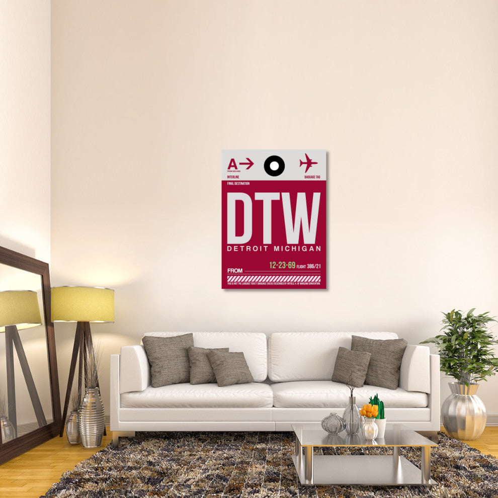 "DTW Detroit  Luggage Tag 1" Fine Art Print