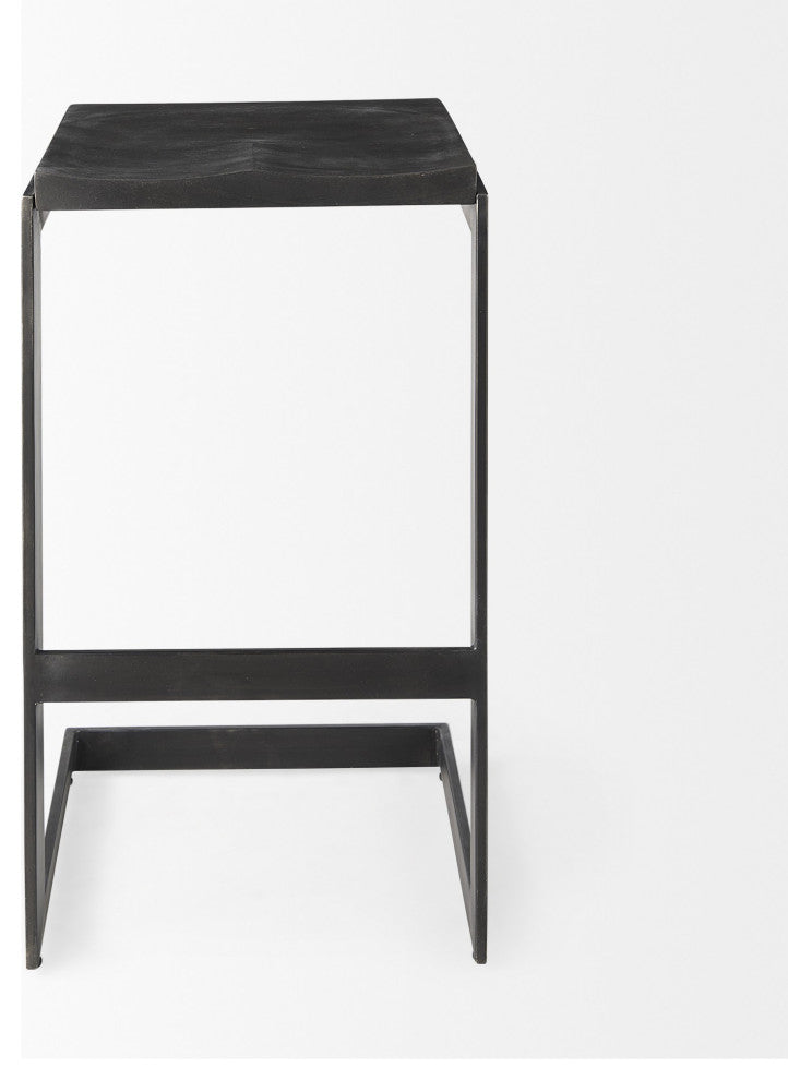 30" Black Cheeky Wood and Metal Bar Stool
