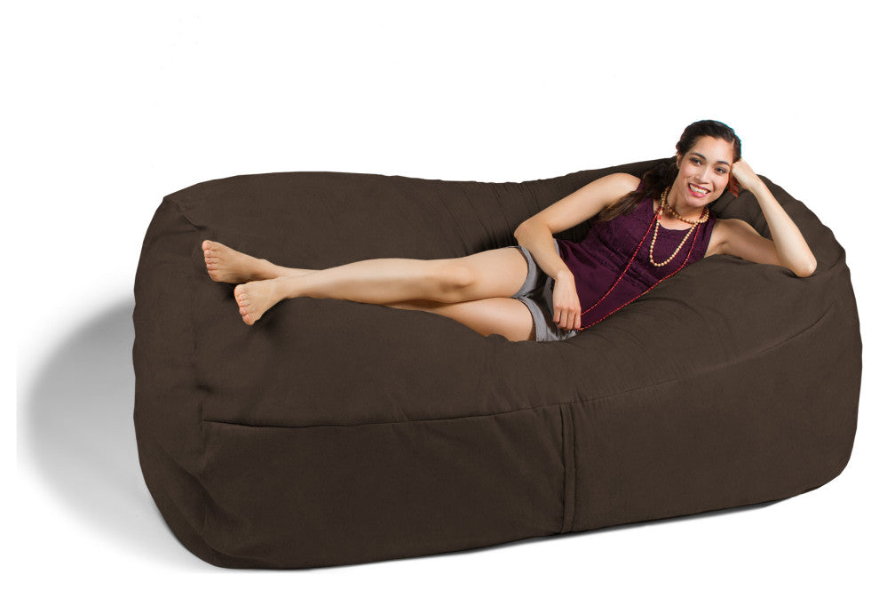 7' Giant Bean Bag Sofa, Chocolate