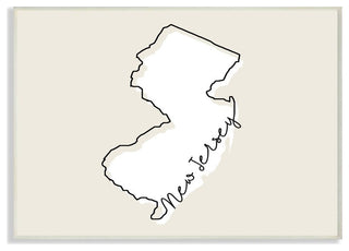 New Jersey Home State Map Neutral Print Design, 10"x15"