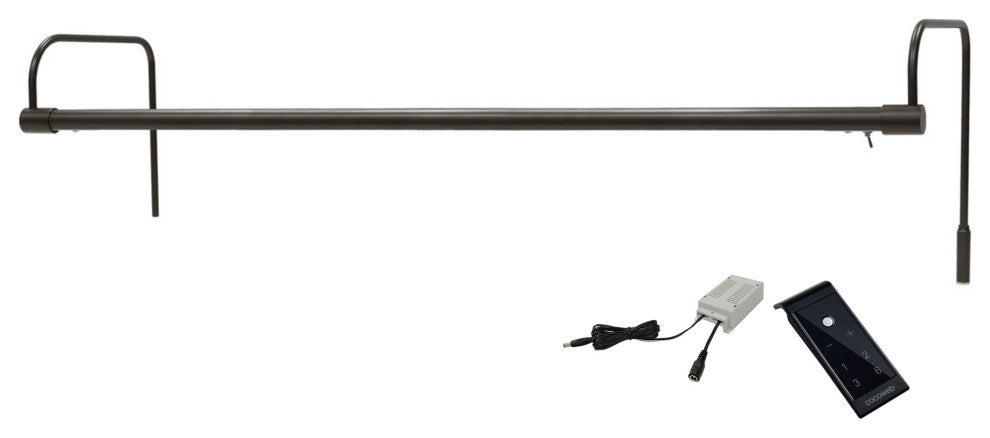 30" Slim Line Art Light, Mahogany Bronze With Plug-in and Remote