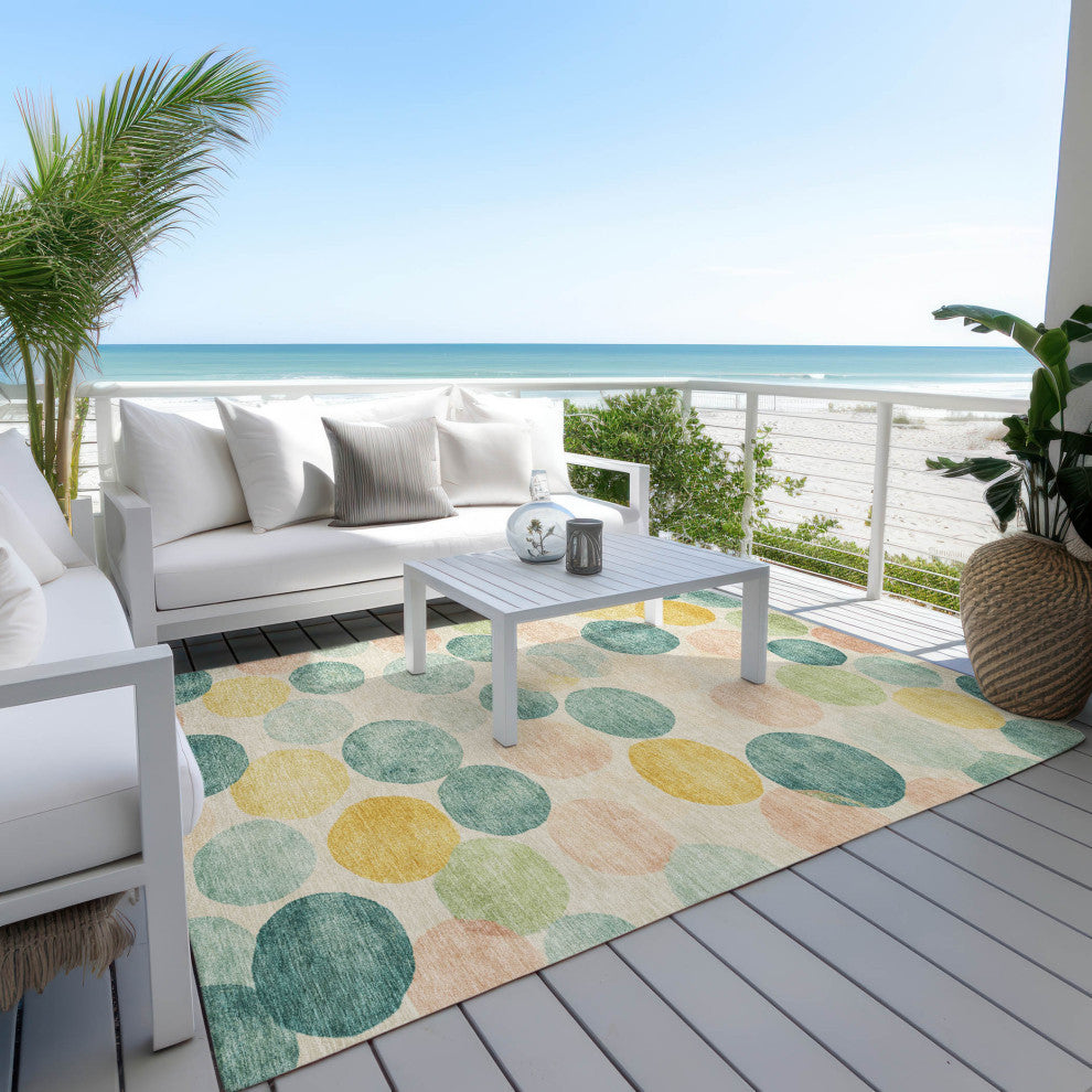 Machine Washable Indoor/Outdoor Chantille ACN1898 Teal 2'6" x 3'10" Rug