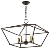 Devone 5 Light Bronze With Antique Brass Accents Chandelier
