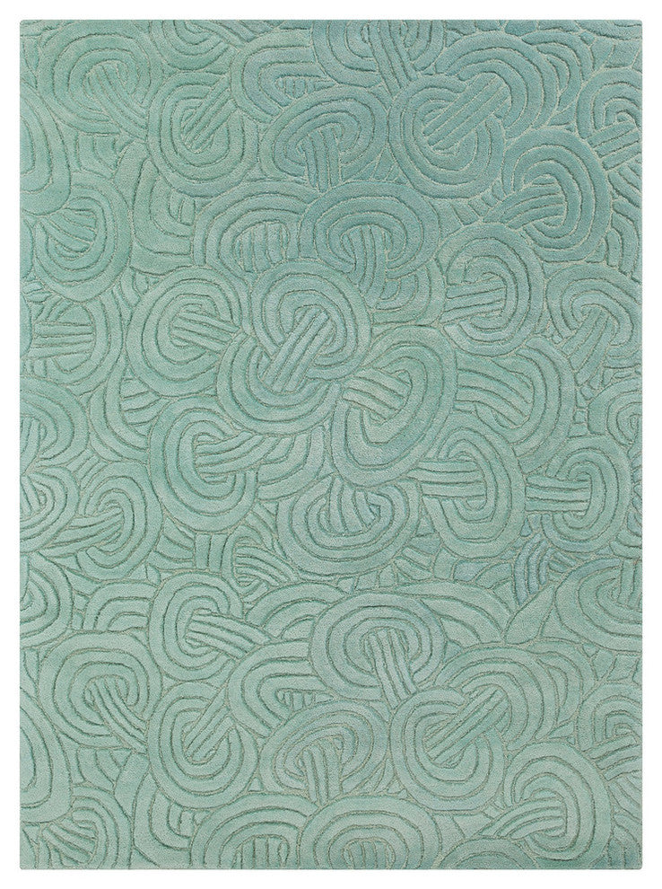Reena Contemporary Area Rug, Green, 5'x7'