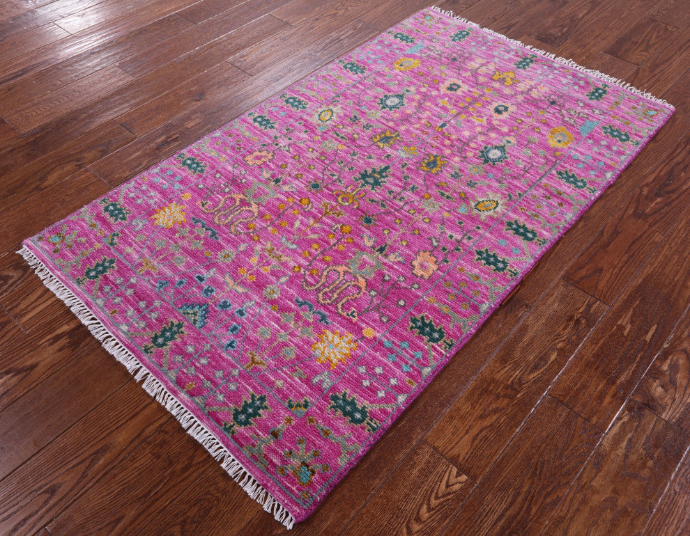 3' 1" X 5' 3" Turkish Oushak Hand Knotted Rug - Q15376