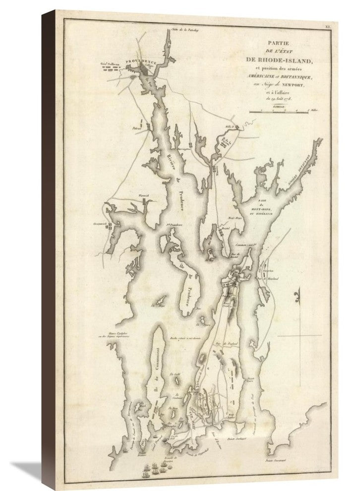 Position Des Armees Americaine Et Britannique, Au Siege Newport, 1778, 18"x30"