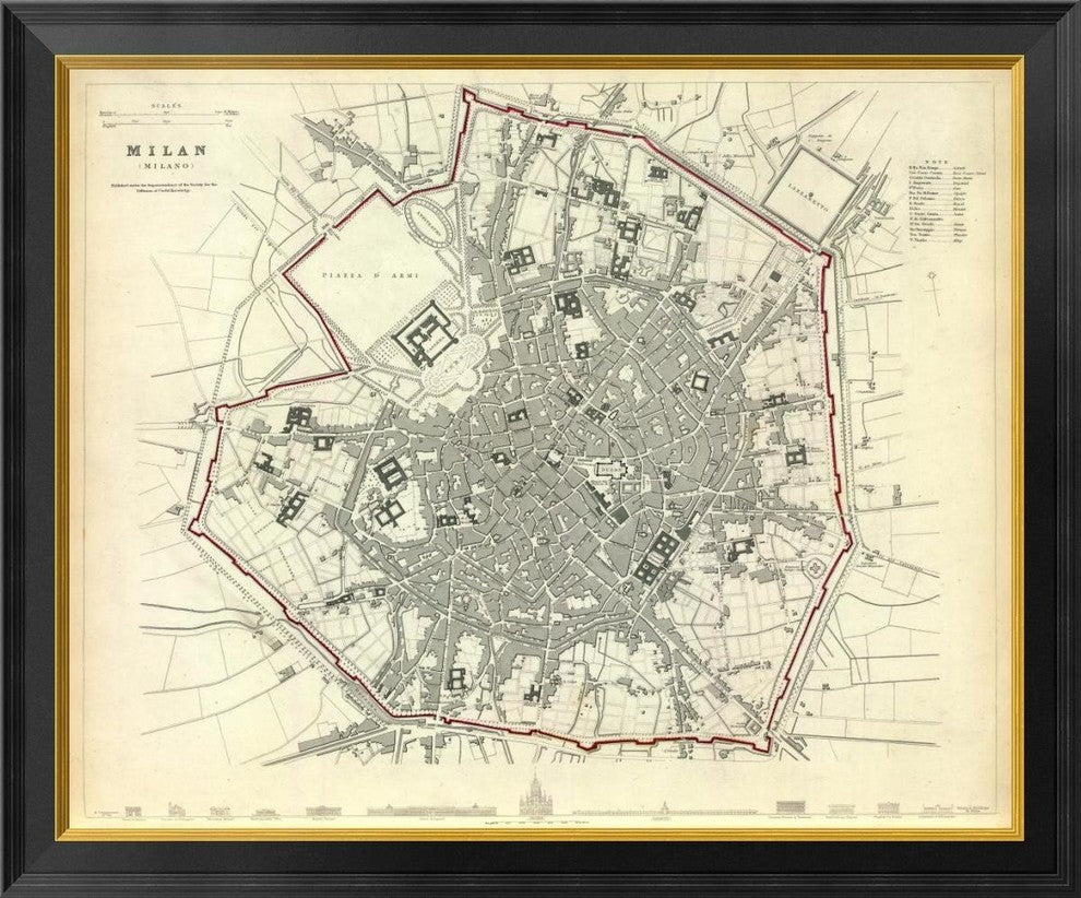 "Milan, Italy, 1832"  by Society for the Diffusion of Useful Knowledge, 34x28"