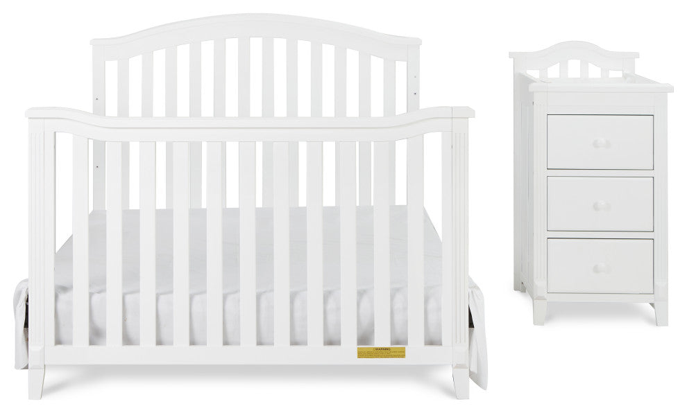 Kali 4-in-1 Convertible Crib, White, With Changer (3 Drawers)
