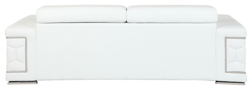 Rome Contemporary Genuine Italian Leather Sofa White