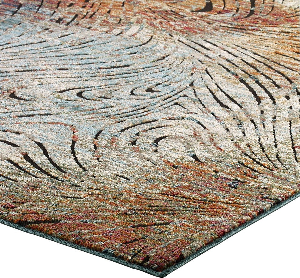 Tribute Ember Contemporary Modern Vintage Mosaic 8x10 Area Rug