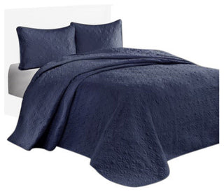 Madison Park Quilted Microfiber Bedspread Set, Queen