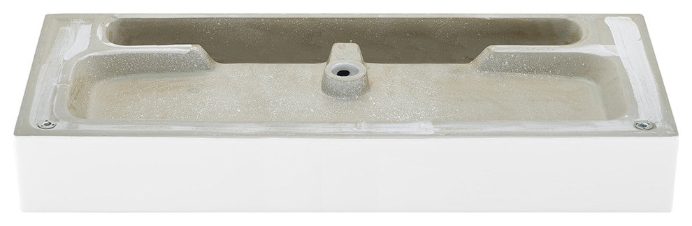 Claire 40" Ceramic Console Sink White Basin Gold Legs
