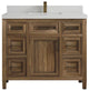 Santa Monica 42 Single Sink Bath Vanity in Graywashed Teak 2" Carrara Quartz
