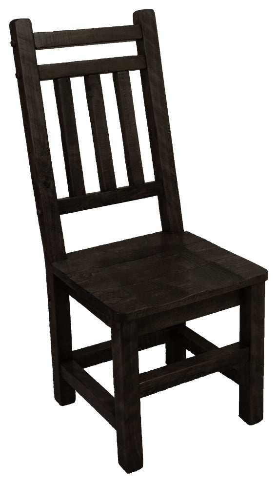 Barnwood Style Timber Peg Dining Room Chair with Double Top Rail, Set of 2, Dusk