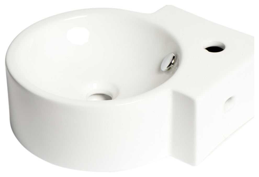 ALFI brand ABC121 White 17" Tiny Corner Wall Mounted Ceramic Sink