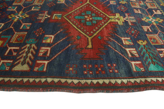 Fine Vintage Distressed Churchil Navy/Red Runner, 2'7x13'9