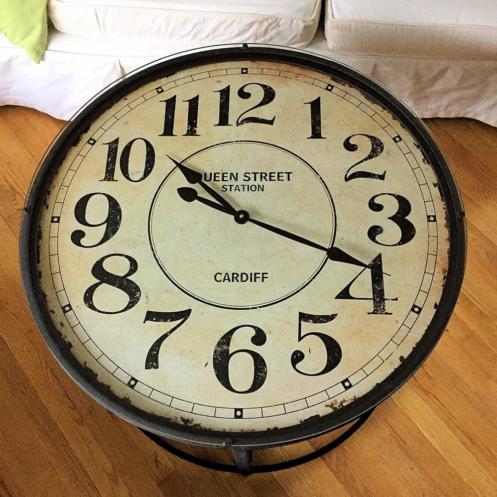 Industrial Clock Side Table