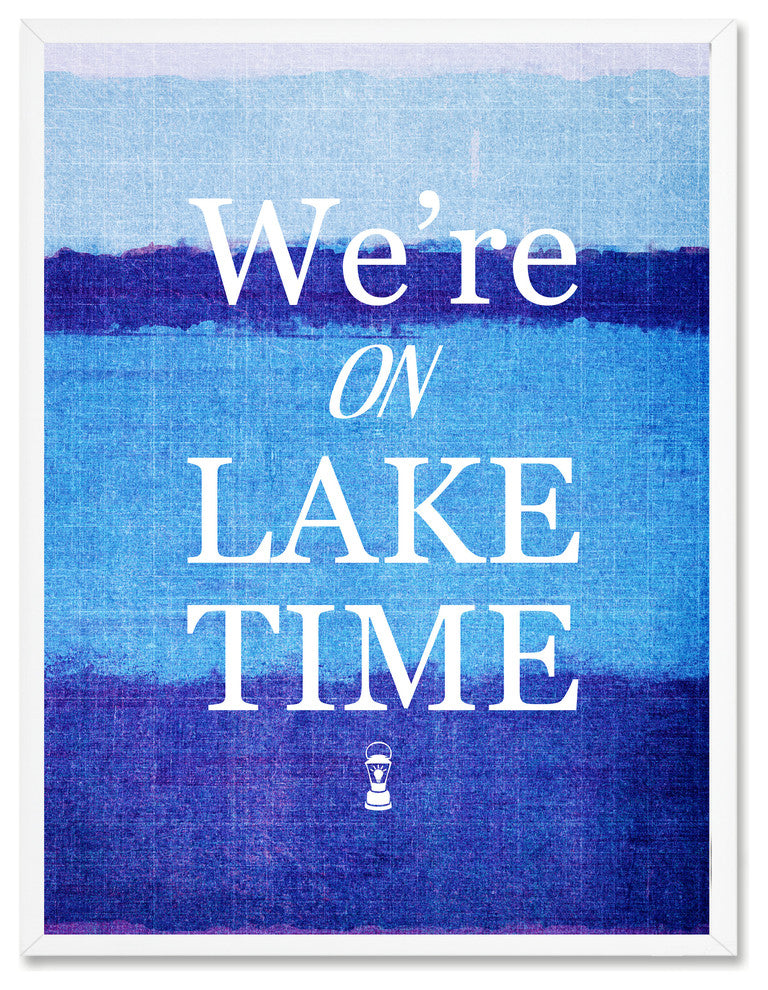 On Lake Time Inspirational, Canvas, Picture Frame, 13"X17"