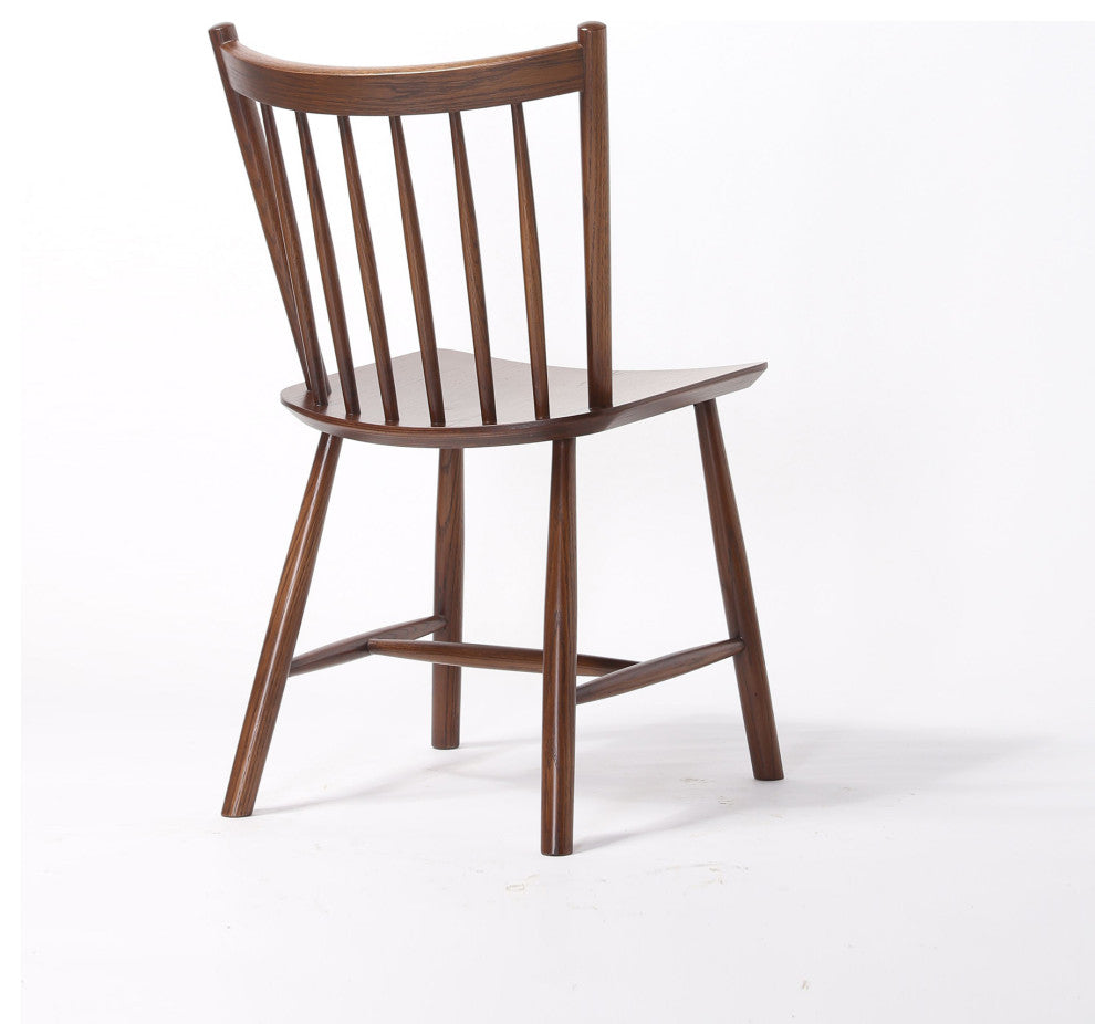 Elite Living Vincent, Set of 2, Solid Wood Dining Chairs, Walnut Brown