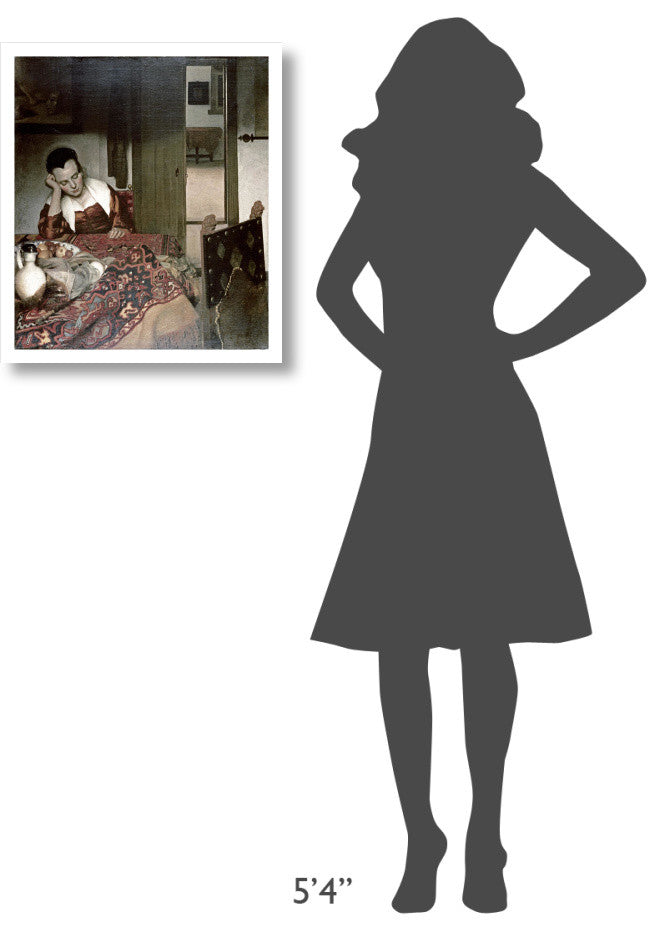 "Girl Asleep at a Table" Digital Paper Print by Johannes Vermeer, 21"x24"