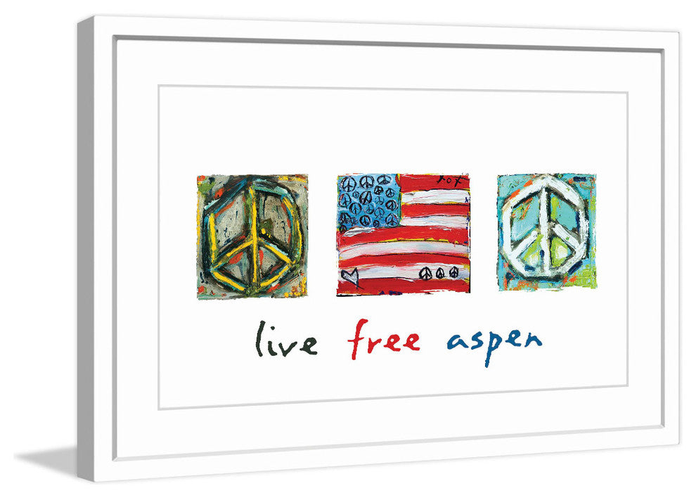 "Live Free Aspen" Painting Print in Frame by Tori Campisi