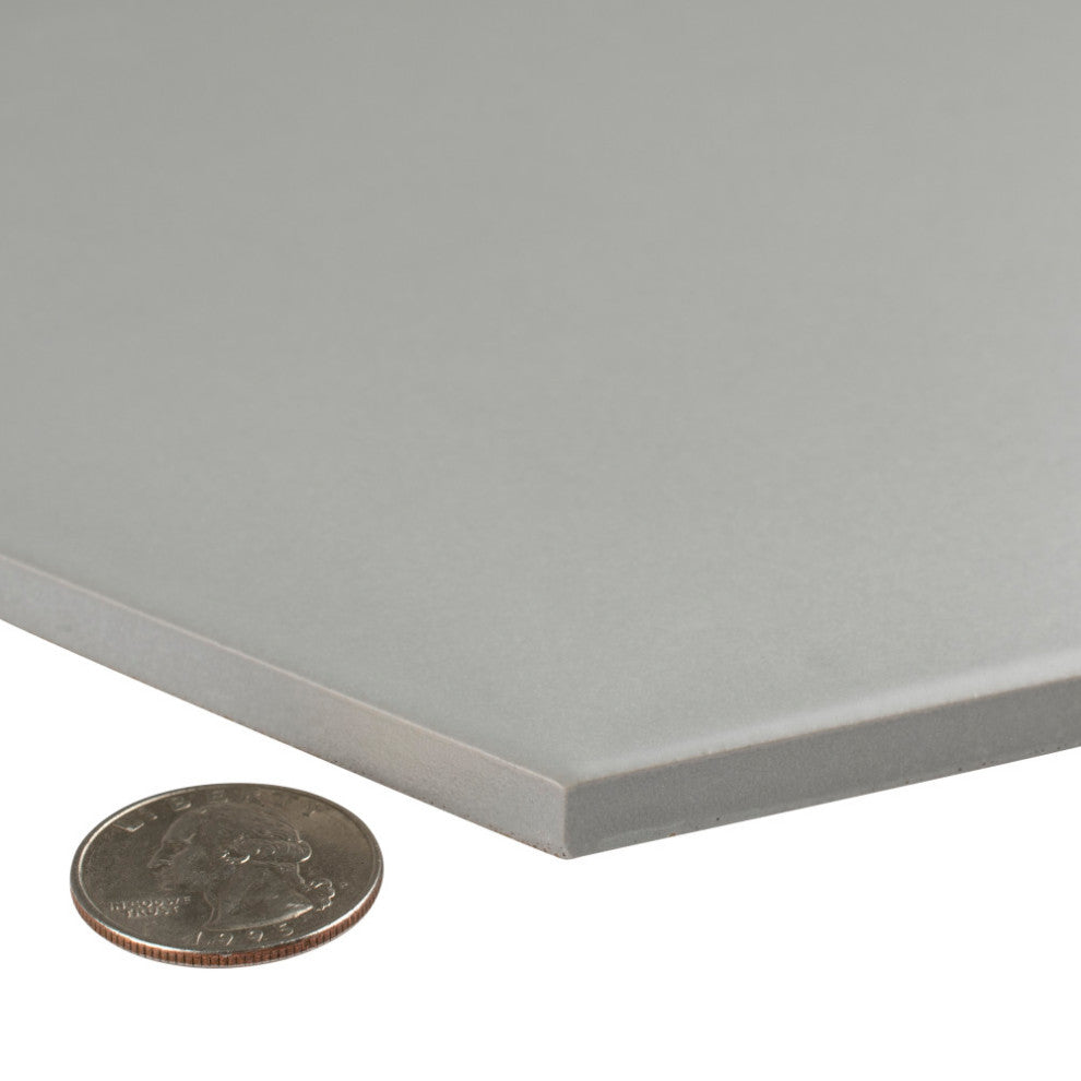 Textile Hex Porcelain Floor and Wall Tile, Silver