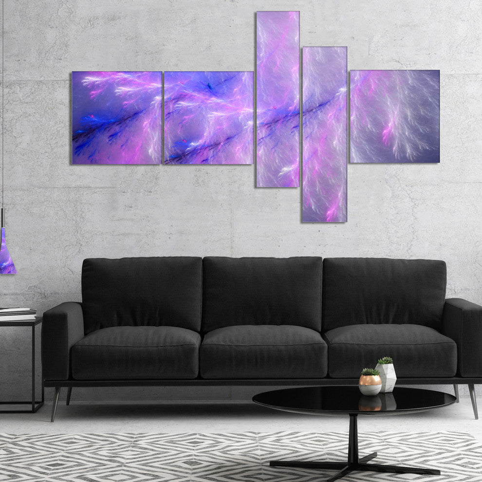 Mystic Blue Thunder Sky, Abstract Canvas Art Print, 60"x32", 5 panels