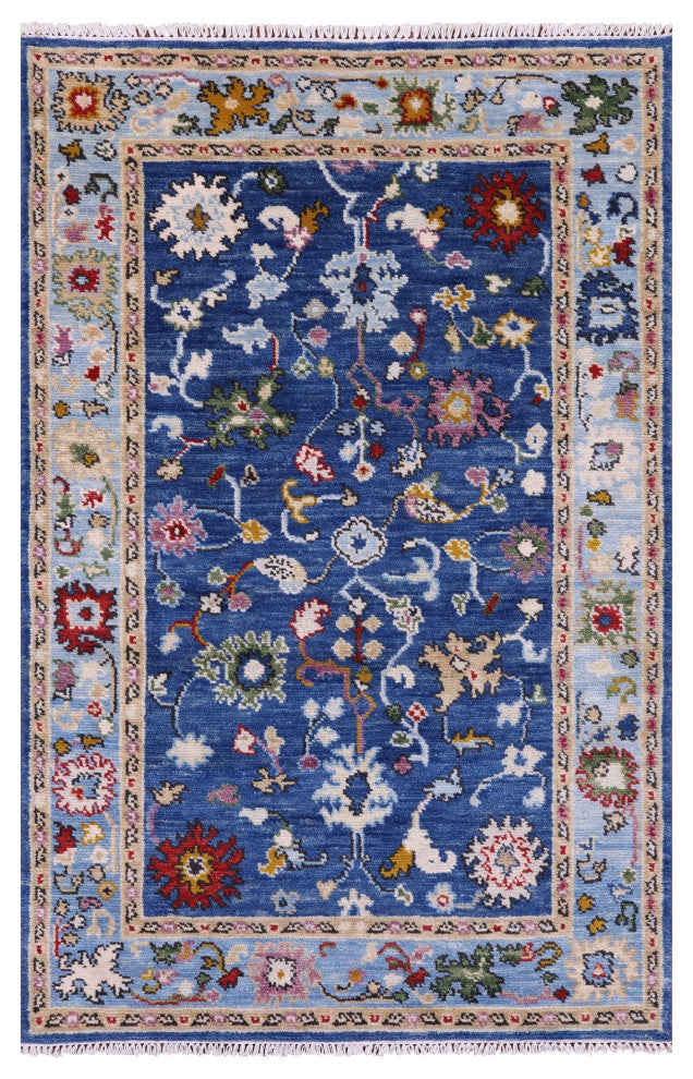 4' 1" X 6' 4" Handmade Turkish Oushak Rug - Q15883