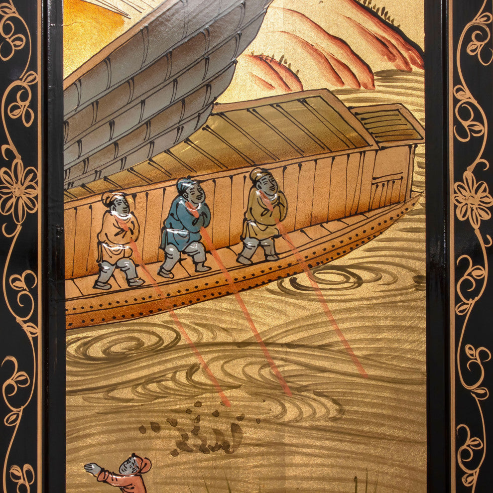 Gold Lacquer Wall Screen Ching Ming