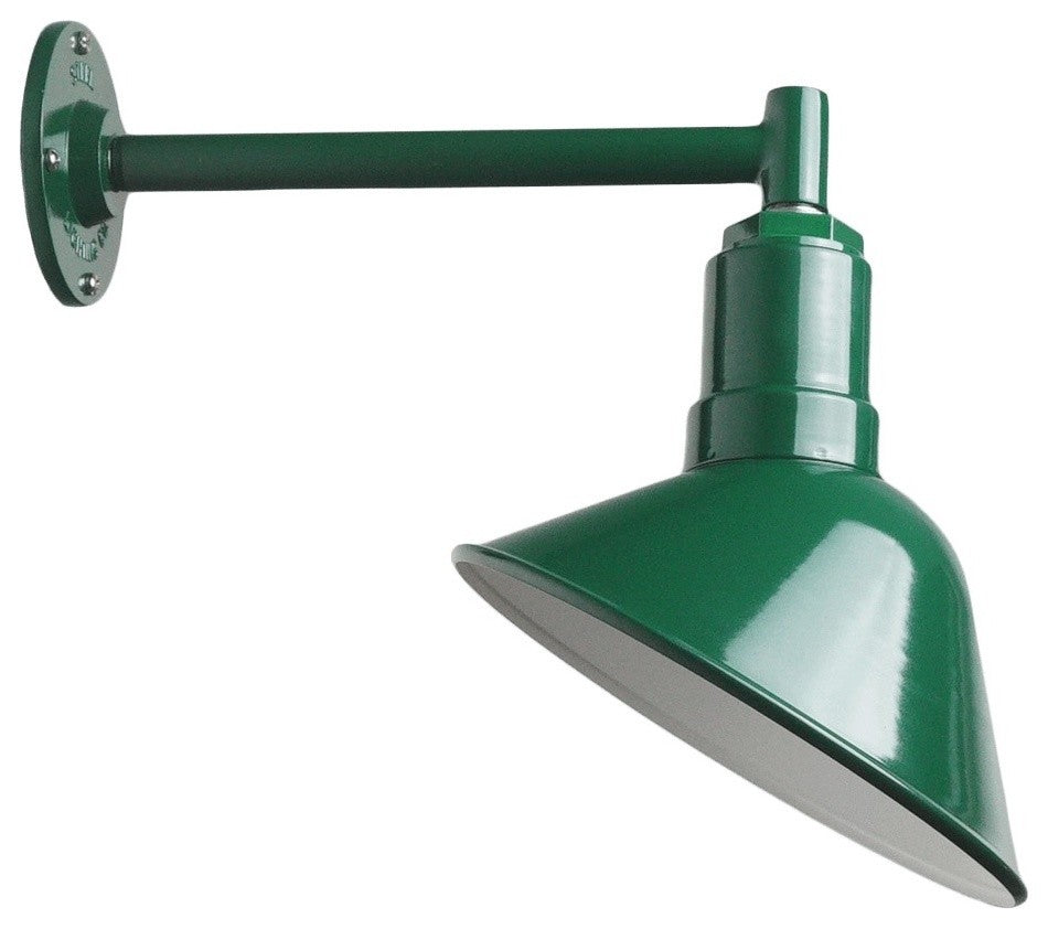 The Del Rey Barn Light - Short Angled Sign Light, Green