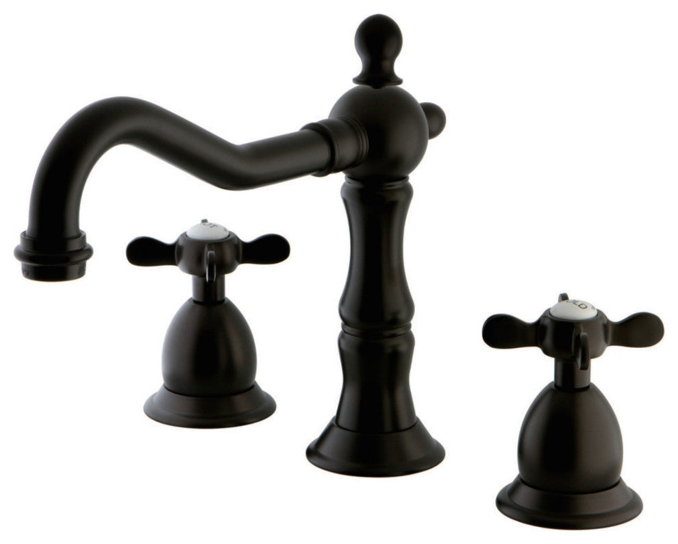 Widespread Bathroom Faucet, Brass Pop-Up, Oil Rubbed Bronze
