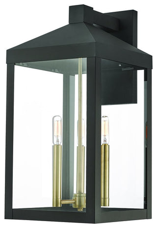 3 Light Outdoor Wall Lantern, Bronze