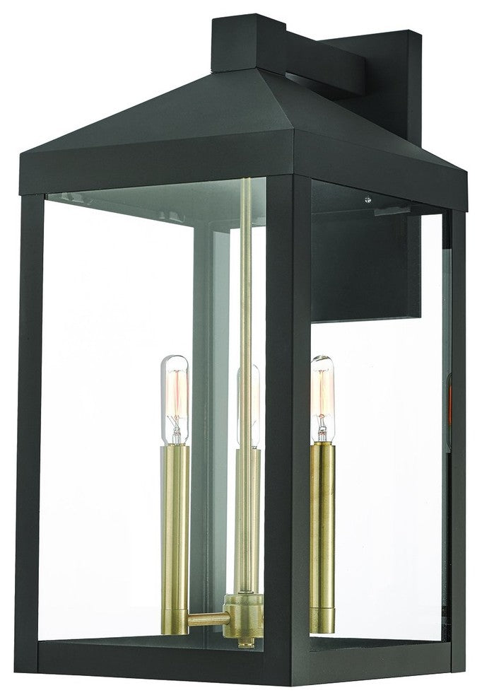 3 Light Outdoor Wall Lantern, Bronze