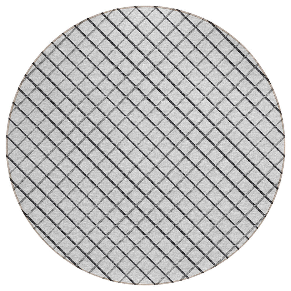 Indoor/Outdoor York YO1 Grey Machine Washable 8' x 8' Rug